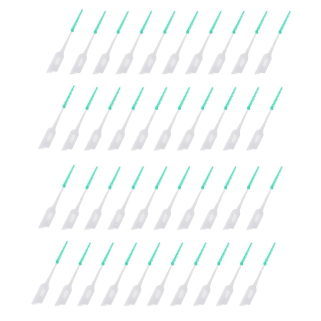 Seitruly 40 Pieces Tooth Brush Portable PP Removing Toothpick Caring Backpacking Sticks Outdoor Odor Camping Indoor Office cuidado de los oídos Verde