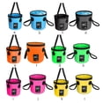 thumbnail image 4 of Seau d'Eau Pliant en PVC, Porte-Objet Lavable, Bassin de Rangement de Randonnée, Voyage, Camping, Pêche, Bateau, Organisateur Réutilisable, Contenant, Accessoires, Jaune, 12 L, 4 of 7