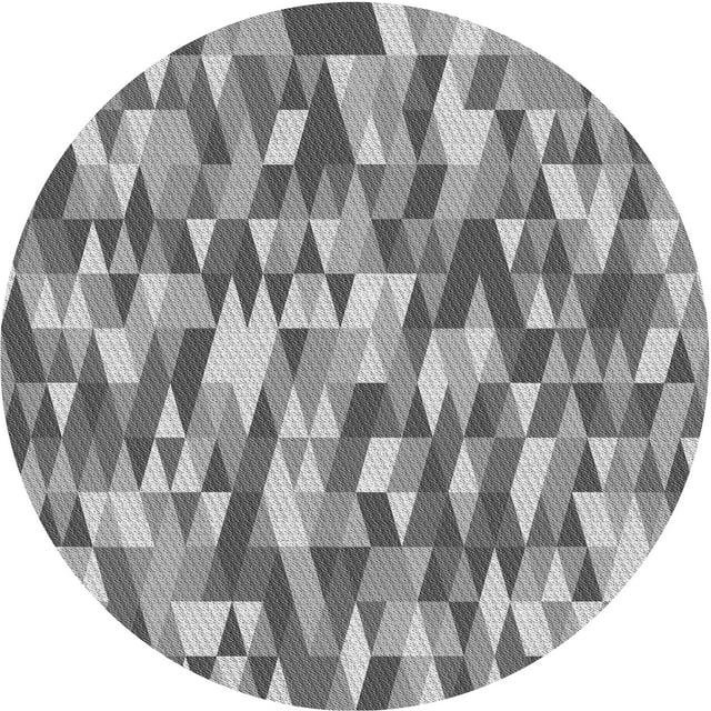 Ahgly Company Tapis Rond Lavable en Machine Intérieur Transitionnel Gris Nuage Gris, 7 Pieds Rond
