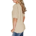 thumbnail image 3 of ONLYSHE Womens Summer V Neck T Shirts Short Sleeve Loose Fit Basic Tunic Tops Blouse, 3 of 5