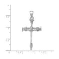 thumbnail image 3 of 14k White Gold Diamond Cut Cross Pendant for Men and Women with Textured Nail Design Latin Style Religious Jewelry for Daily Wear Spiritual Necklace Charm Layered Look, 3 of 6