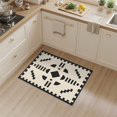 thumbnail image 2 of ODIKA 3'x5' Washable Accent Rug Black Cream Geometric Symmetry Design Elegant Contrast with Abstract Motif and Edges for Bedside, Nursery Room, Pet Friendly & Non-Shedding, 2 of 7