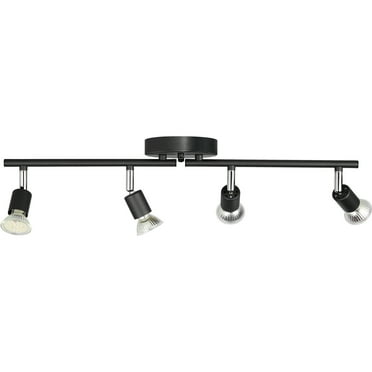 SKYSHALO LED Track Lighting Kit 4-Light Flush Mount Ceiling Spot Light Fixture GU10
