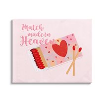Stupell Match Made In Heaven Romantic Matchbook Holiday Painting Gallery Wrapped Canvas Print Wall Art