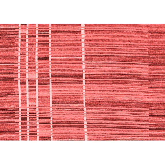 Ahgly Company Indoor Rectangle Abstract Red Modern Area Rugs, 7' x 10'
