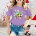 thumbnail image 4 of Happy Easter Tshirts for Kids Cute Cartoon Bunny School Bus Graphic Boys Girls Short Sleeve Tee Egg Party Outfit 3-13Y Purple, 4-5 Years, 4 of 4