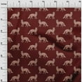 thumbnail image 2 of oneOone Silk Tabby Fabric Fox Block Printed Fabric 1 Yard 42 Inch Wide, 2 of 4