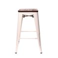 thumbnail image 4 of Dreux Glossy Cream Elm Wood Steel Stackable Counter Stool 26 Inch (Set of 4), 4 of 7