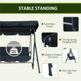thumbnail image 5 of Resenkos 3 Seat Outdoor Porch Swing Seat, Patio Swing Chair, Waterproof Anti-UV Heavy Duty Rip Proof Garden Hammock, Garden Furniture Outdoors, Black, 5 of 7