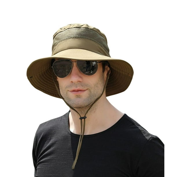 Men Fishing Camping Bucket Hat Polyester Fisherman Cap Solid Color