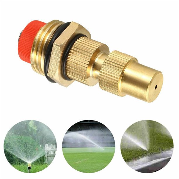 Boquilla de atomización ajustable de latón | Aspersor de nebulización de 360° para riego de césped de jardín Enfriamiento de techos | Altura de pulverización ajustable | Ahorro de agua | Rosca G1/2"