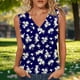 thumbnail image 2 of Mujeres sin mangas Tops verano no posicionado impreso rayas V-cuello capa base blusa casual, Mujeres V-cuello de verano Tops, 2 of 6