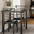 thumbnail image 2 of Dining Table for 2, Small Table and Chairs Set of 2, Dinette Set for 2, Square Dinner Table Set, 3 Piece Kitchen & Dining Room Sets for Small Space (Black, Dining Table with 2 Chairs), 2 of 9
