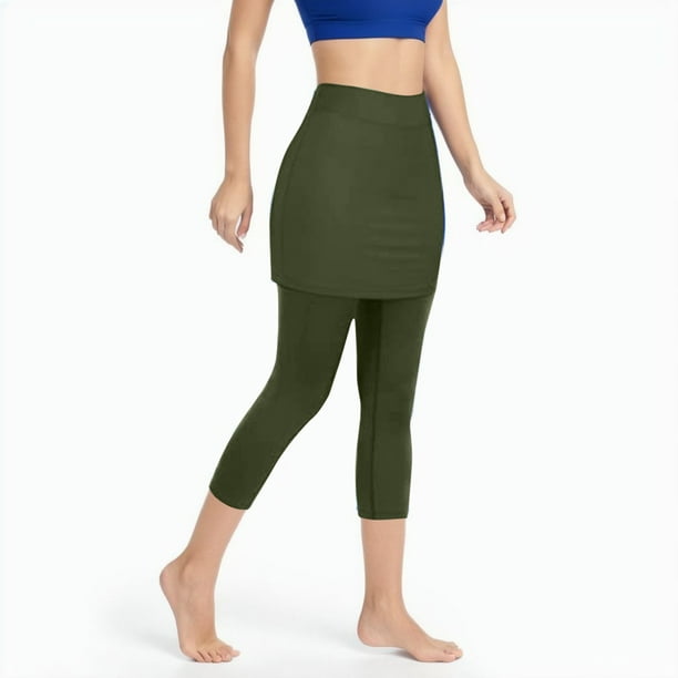 Fabiurt yoga pants with pockets Fabiurt plus size leggings Leggings Pockets  Tennis Capris Sports Skirted Women Yoga Legging Skirts Elastic Yoga