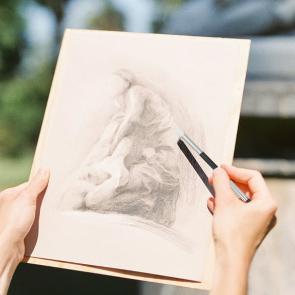 LEORX 6pcs Pencil Blender for Artists Double Headed Sponge Brush drawing supplies