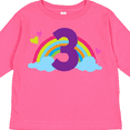 thumbnail image 4 of Inktastic 3rd Birthday Rainbow Number 3 Girls Long Sleeve Toddler T-Shirt, 4 of 5