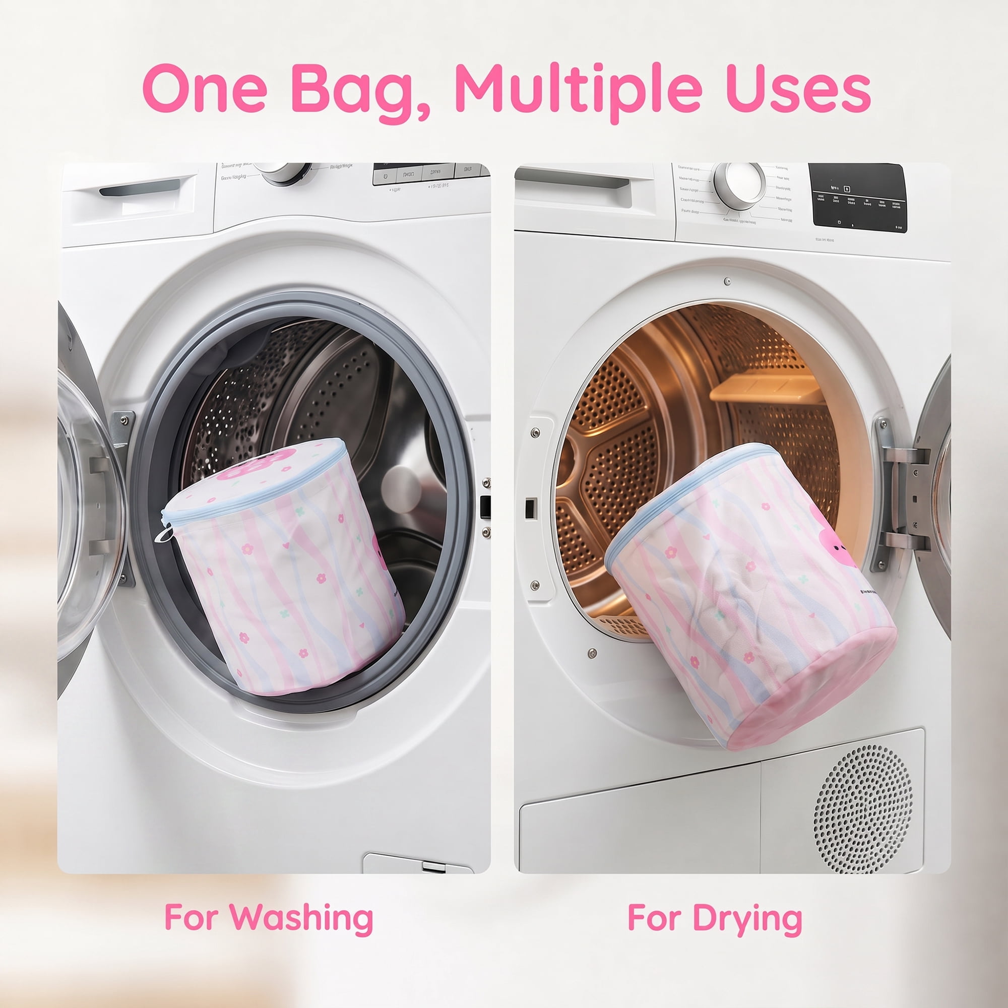 Unique Bargains 1Pcs Fine Mesh Zippered Bra Laundry Bag for Lingerie Pink 5.9" x 6.7"