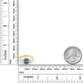 thumbnail image 3 of Gem Stone King 18K Yellow Gold Plated Silver Persian Blue Moissanite and Moissanite 3-Stone Ring for Women (1.80 Cttw, 8X6MM Octagon, 3.5 Trillion, Gemstone Birthstone, Size 5, 6, 7, 8, 9), 3 of 4