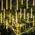 thumbnail image 2 of Asisol Christmas Meteor Shower Lights Outdoor, 192 LED 12in 8 Tubes Waterproof Christmas Lights Outdoor Plug in, Snow Falling Rain Icicle Xmas Lights Decorations, 2 of 7