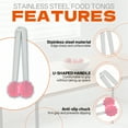 thumbnail image 3 of FACEGA Metal Tongs,Flower Shape Stainless Steel Tongs,U-Shaped Handle 5" Serving Tongs,For Pick Up, Sugar Cubes, Milk Balls,Pink, 3 of 7