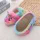 thumbnail image 4 of Unicornios - Pantuflas de animales de peluche 20/22 EU, pantuflas de algodón cálido para niños de 1 a 6 años, regalos de Navidad para niños, pantuflas de interior de piel de dibujos animados, 4 of 5
