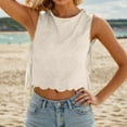 thumbnail image 2 of JIAYUE Women's Tank Tops Solid Color Sleeveless Stylish For Everyday And Vacation Wear Round Neck Design With Rope Detail Suitable For Summer Trendy Female Vest, 2 of 6