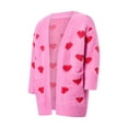 thumbnail image 2 of Caoirhny Mother and Daughter Cardigan, Family Matching Long Sleeve Open Front Heart Sweater with Pockets, 2 of 8