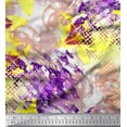 thumbnail image 1 of Soimoi Rayon Fabric Texture & Lily Flower Print Fabric by the Yard 56 Inch Wide, 1 of 1