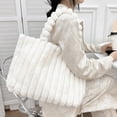 thumbnail image 4 of Women's Tote Handbags Furry Tote Bags for Women Fashion Purses and Handbags Winter Plush Shoulder Bags Large Capacity Solid Color Gold, 4 of 4
