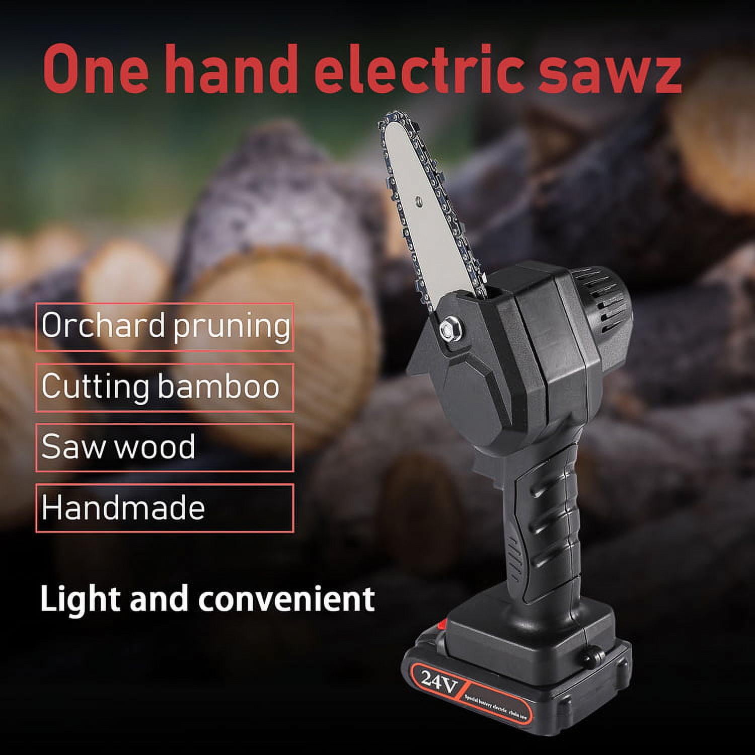 Lifellery Hand held pruning saw rechargeable small electric saw woodworking one hand electric saw garden logging mini electric chain saw Walmart