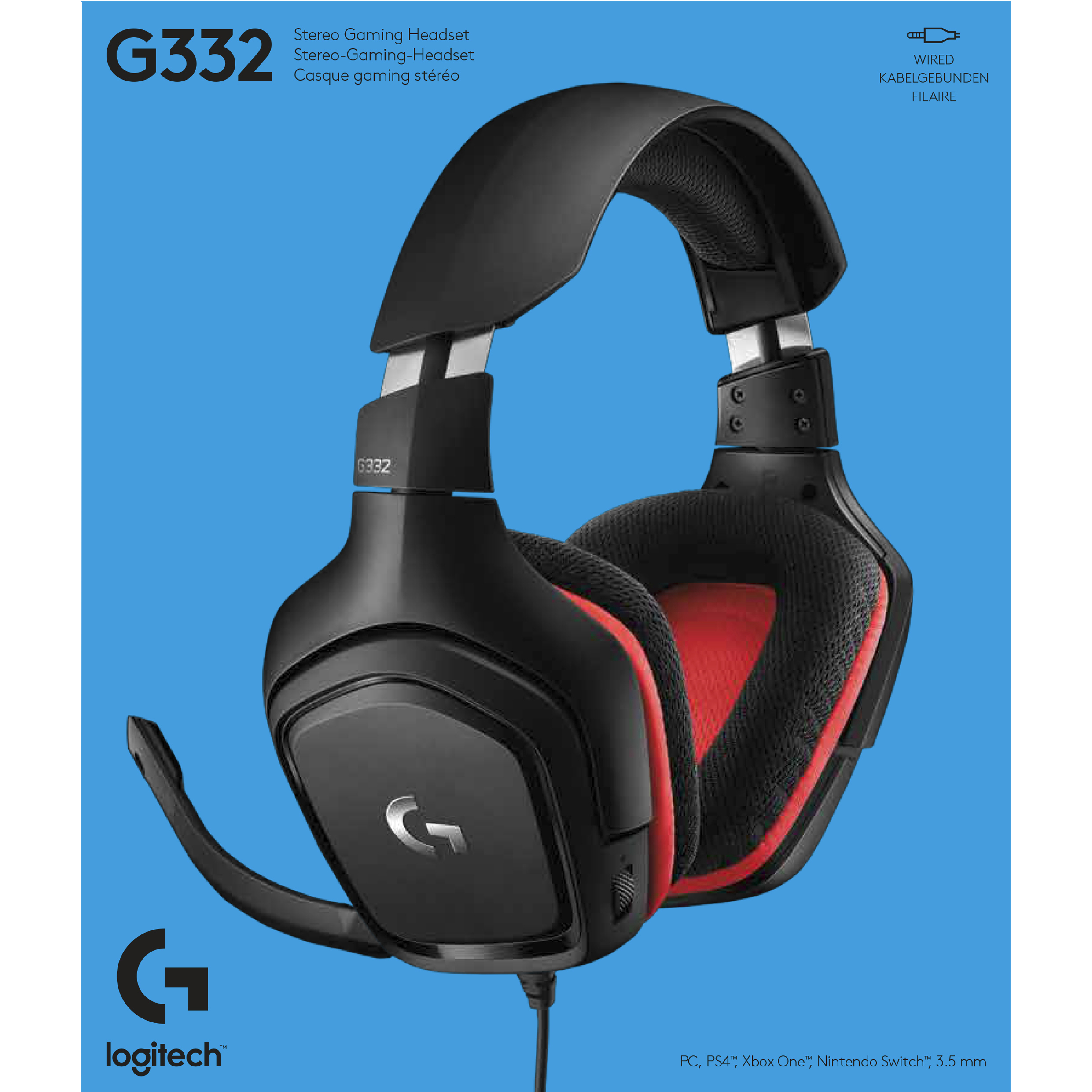 Logitech G332 Wired Gaming Headset, Rotating Leatherette Ear Cups, 3.5 mm Audio Jack, Flip-to-Mute Mic, Lightweight for PC,Xbox One,Xbox Series X|S,PS5,PS4,Nintendo Switch, Black - image 5 of 5