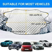 Aputtriver Car Windshield Snow Cover, Windshield Cover Best for Snow, Ice & Frost Removal, Fits Most Vehicle(76 X 50)
