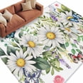 thumbnail image 6 of Spring Daisy Leaves Area Rug 6x9 Washable Rug Non Slip Farmhouse Watercolor Flowers Butterfly Large Area Rug Soft Stainresistant Indoor Floor Carpet for Living Room Bedroom Home Office Dining Room, 6 of 8