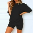 thumbnail image 5 of vigerkar Womens 2 Piece Sets Summer Outfits 2025 Two Piece Lounge Set Matching Clothing Oversized Tshirts Pajamas Black, XL, 5 of 9