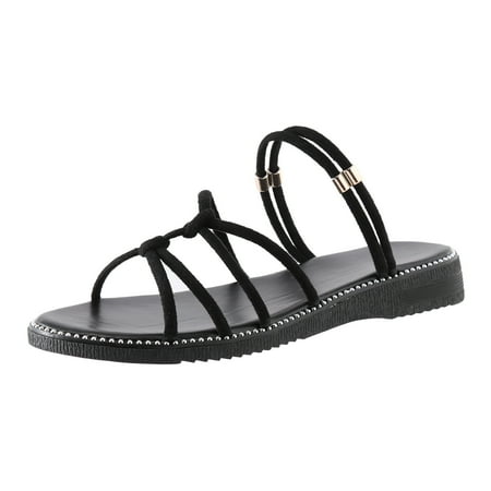 

SZXZYGS Women s Sandals Women Sandals Fashion Summer New Pattern Thick Bottom Flat Bottom Comfortable Non Slip Open Toe Slip On Shoes