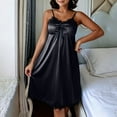 thumbnail image 3 of Iyufng Nightgowns for Women Spring/Summer Lace Panel Spaghetti Straps Pajama Dress with Built in Padding, 3 of 9