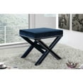 thumbnail image 5 of Meridian Furniture Nixon Contemporary Velvet Ottoman/Bench in Navy, 5 of 5