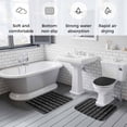 thumbnail image 5 of Black Striped Bath Mat 3 Piece Bathroom Rug Set, Modern Abstract Art Geometric Stripes Non Slip Bath Rug Contour Mat and Toilet Lid Cover, Absorbent Shower Mats Soft Bath Rugs and Mats Sets, 5 of 8