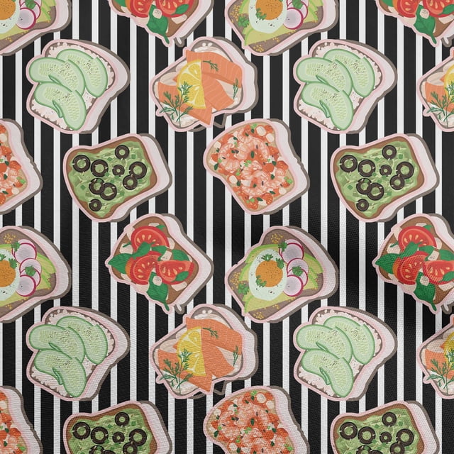 oneOone Georgette Viscose Black Fabric Food Sewing Craft Projects Fabric Prints By Yard 42 Inch Wide