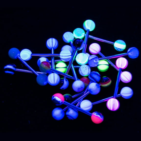 Glowing Tongue Nipple Piercing Barbells Ten Pack
