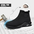 thumbnail image 3 of LARNMERN Steel Toe Work Boots for Men Safety Shoes Women Waterproof Slip-Resistant Chelsea Boot Air Cushion Work Shoes, 3 of 8