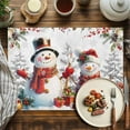 thumbnail image 3 of White Christmas Snowman Placemats Set of 12, Winter Holly Berry Table Mats Washable Heat-Insulation Non-Slip Place Mats for Kitchen Dinner Table Indoor Outdoor Decor,13x19 Inch Grey Snowflakes, 3 of 9