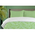thumbnail image 4 of Ambesonne Leaves Duvet Cover Sets, Summer Leafy Branch Swirls, 2-Queen, Pale Green Lime Green, 4 of 6