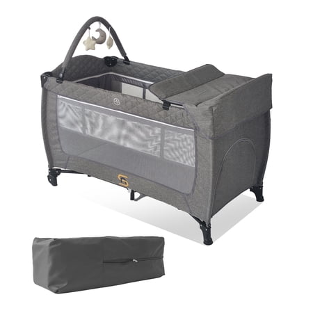Steanny Baby Playard Bassinet Plack n Play Suit Infants to Toddlers,Baby Playpen with Changing Table,Wheels