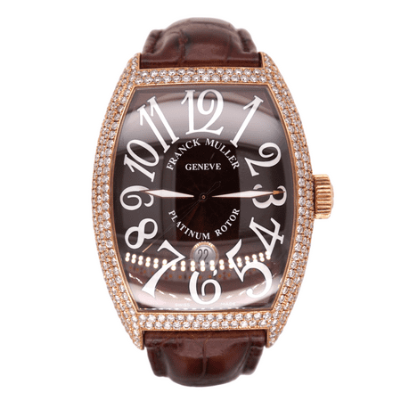 Franck Muller Casablanca Jumbo 39x47mm 18k Rose Gold 12ct Diamond Men s Watch