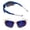 Blue/White, variant on "The Athlete" 2 Pair Polarized Lightweight Sport Wrap Bifocal Sunglasses - Blue/Blue - 1.50