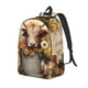 thumbnail image 1 of Disketp Bucket Flower Cow print Canvas Backpack Lightweight Travel Daypack Student Rucksack Laptop Backpack-Small, 1 of 5