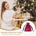 thumbnail image 4 of Uxcell 3 x 4 Inch Satin Bags with Drawstring, Gift Bags for Jewelry Candy Christmas Party 6 Pcs Dark Red, 4 of 7