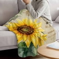 thumbnail image 3 of Vintage Sunflower Blanket Soft Cozy Warm Throw Blanket for Couch, Plush Fuzzy Flannel Fleece Blankets for Sofa, Pastoral Floral Retro Art Watercolor Bed Blankets Lightweight Gifts for Women, 40"x60", 3 of 9