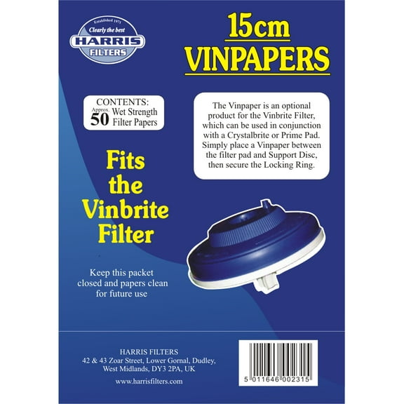 Harris 15cm Vinpapers for Vinbrite MK3 - (Pack of 50)